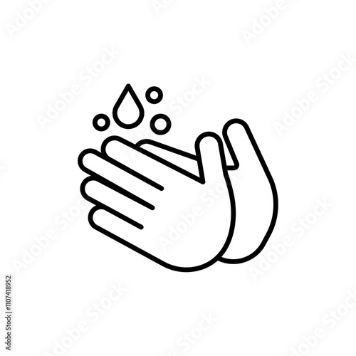 Hand wash icon Simple thin line flat symbol