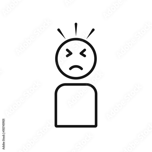 Headache icon Simple thin line flat symbol