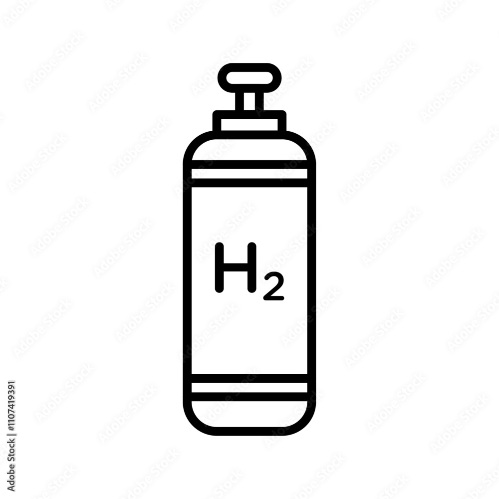 Hydrogen gas tank icon Simple thin line flat symbol Hydrogen gas tank icon Simple thin line flat symbol