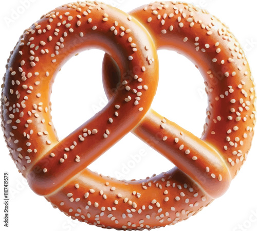 realistic Sesame Seed Pretzel