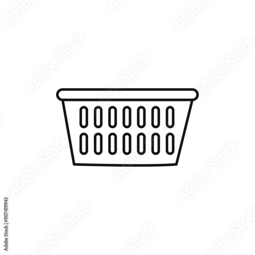 Laundry basket icon Simple thin line flat symbol