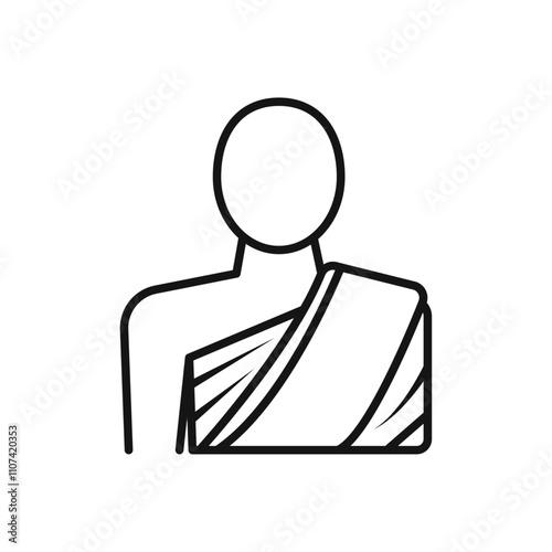 Monk icon Simple thin line flat symbol