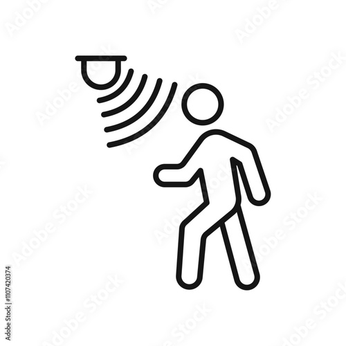 Motion sensor icon Simple thin line flat symbol