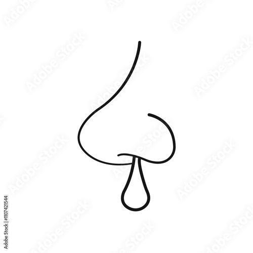 Runny nose icon Simple thin line flat symbol