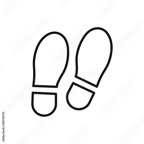 Shoe print icon Simple thin line flat symbol
