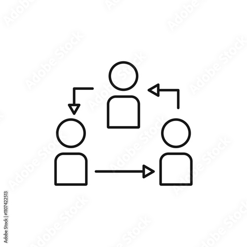 Third party icon Simple thin line flat symbol