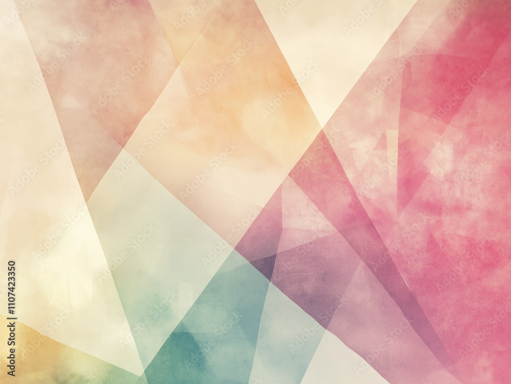 Fototapeta premium Abstrakcyjne kształty geometryczne w pastelowych kolorach, łagodne gradienty, prosta kompozycja, nowoczesny minimalistyczny styl