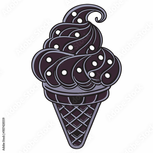 A black silhouette ice cream on a isoleted white background 