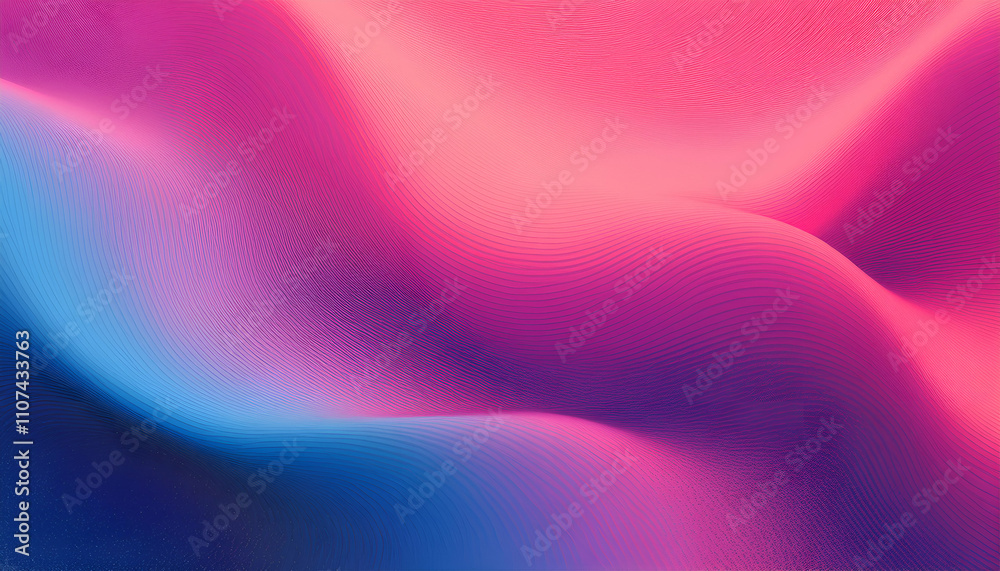 Obraz premium Liquid vibrant color flow abstract grainy background pink blue purple red noise texture