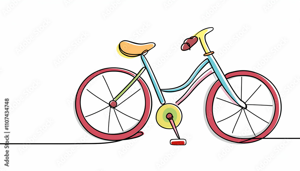 Fototapeta premium Minimalist bicycle with thin lines