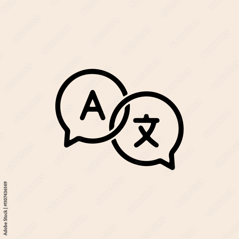 translation vector icon, translation icon in speech bubble icon conception vector design. translation vector icon, translation icon in speech bubble icon conception vector design.