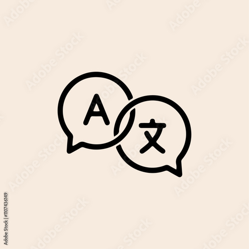 translation vector icon, translation icon in speech bubble icon conception vector design.