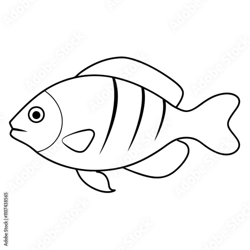 Parrotfish Vector Illustration on White Background