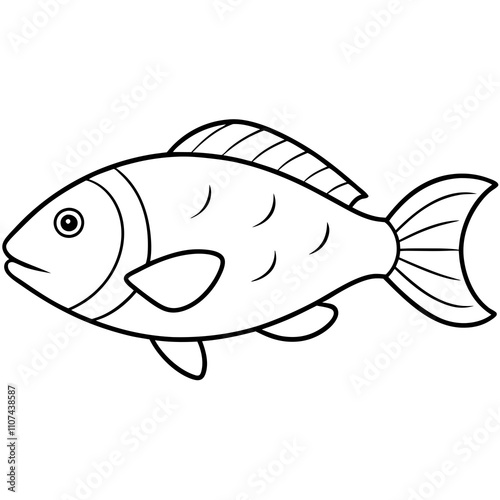 Parrotfish Vector Illustration on White Background