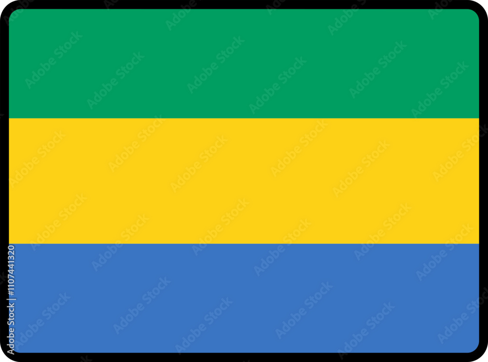 Fototapeta premium Gabon Flag Smooth rectangle icon