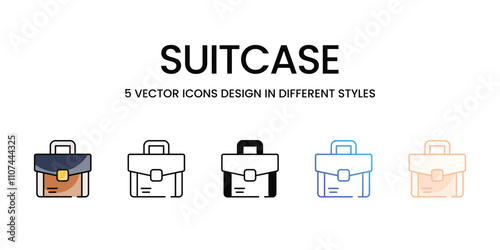 Suitcase icons different stock vector illustration