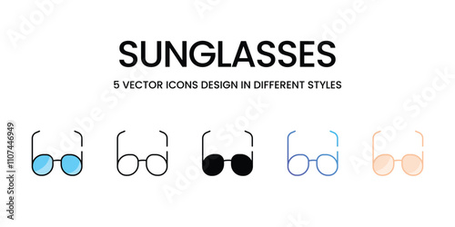 Sunglasses icons different stock vector illustration