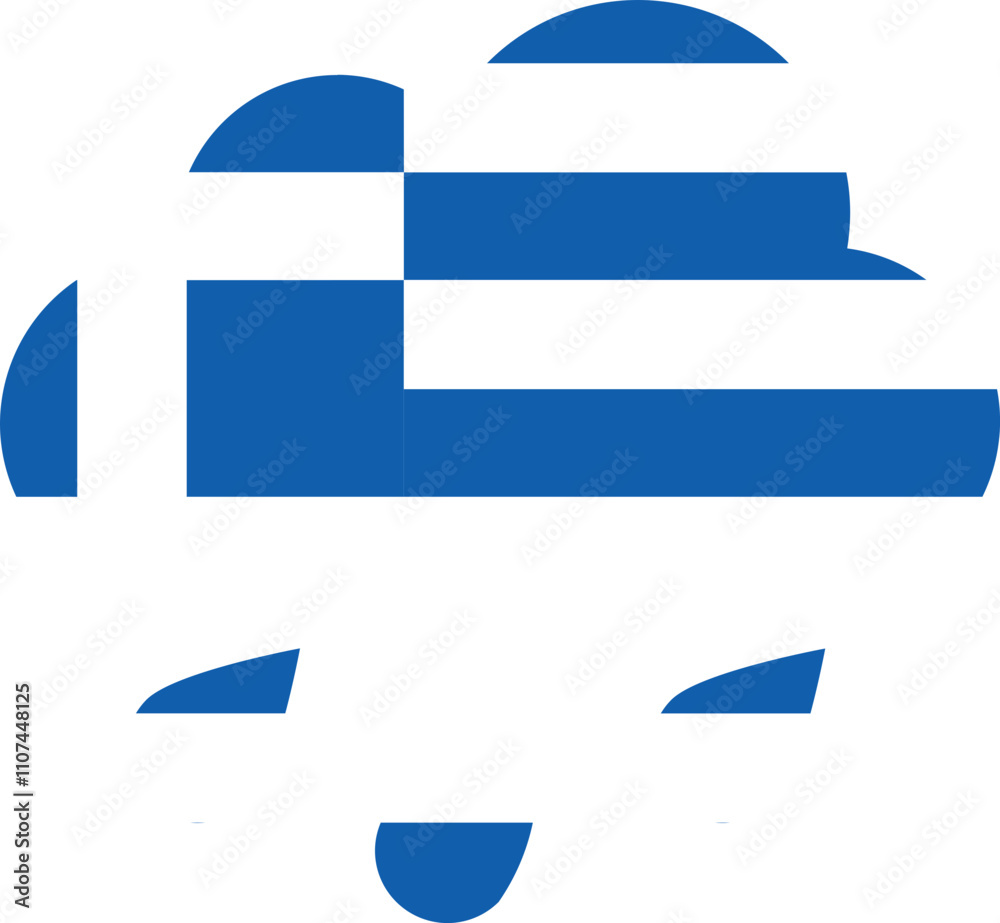 Greece flag on Rain Drops Icon Greece flag on Rain Drops Icon