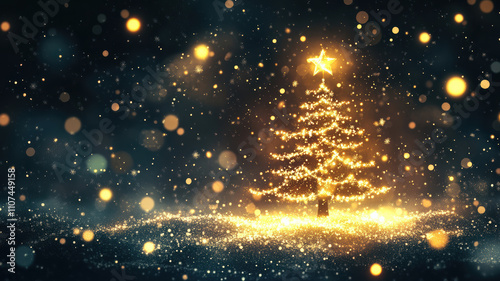 Wallpaper Mural Christmas lights and snowflakes on blue vector background Torontodigital.ca