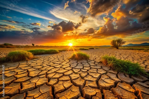 Drought's devastation on soils and ecosystems is portrayed through low-light photography, highlighting the fragility of parched landscapes in drought-affected regions.
