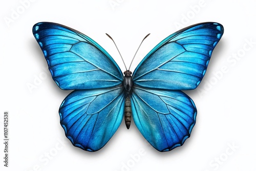 Elegant blue butterfly animated GIF clipart representing freedom in nature, ideal for wild nature designs and digital art, perfect for vibrant emoji stickers.