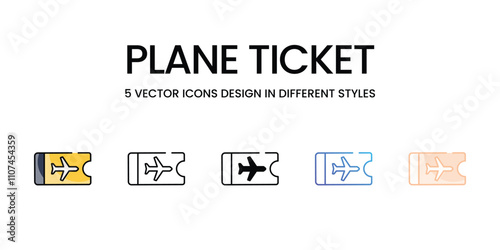 Plane Ticket icons different stock vector illustration