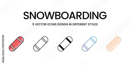 Snowboarding icons different stock vector illustration