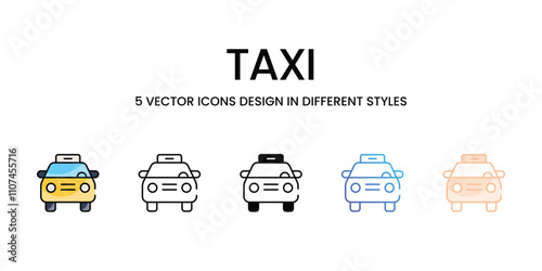 Taxi icons different stock vector illustration