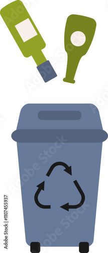 Sorting Garbage Illustration