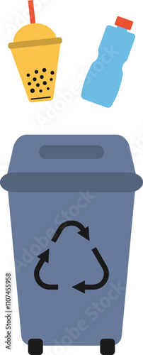 Sorting Garbage Illustration