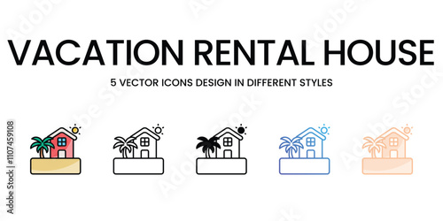 Vacation Rental House icons different stock vector illustration
