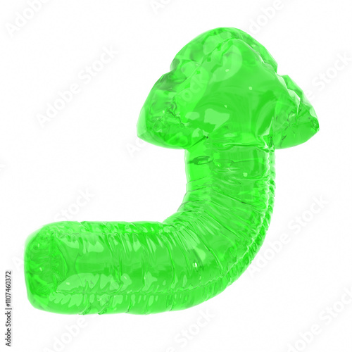 3D Render Arrow Up Balloon Shape
