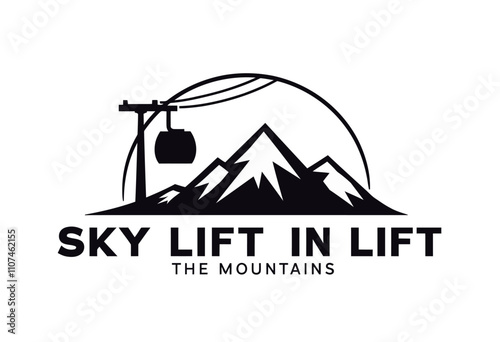 Mountain Sky Lift Adventure: A Stunning Vector Logo for Ski Resorts and Winter Sports