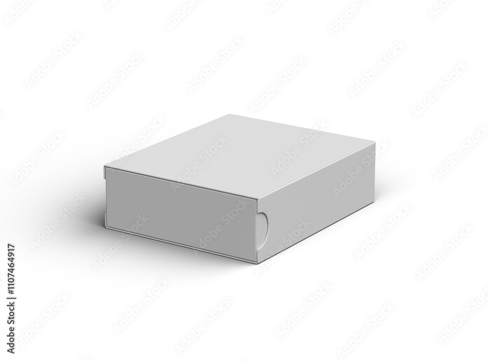 Render of a rectangular sliding drawer box on a light background Render of a rectangular sliding drawer box on a light background