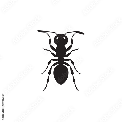 Black and white mantis silhouette vector illustration on a white background.