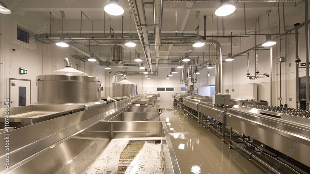 Obraz premium Interior of a modern industrial enterprise. 3d visualization