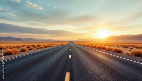 sunset on the highway