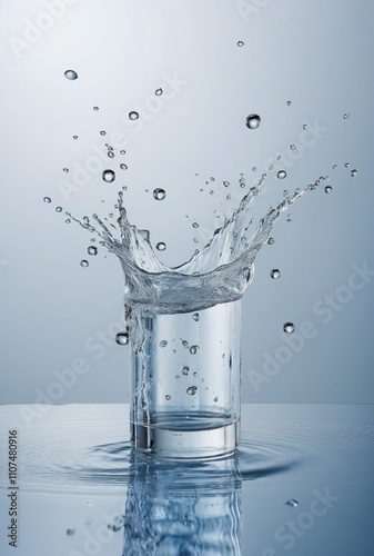 water splash in glass