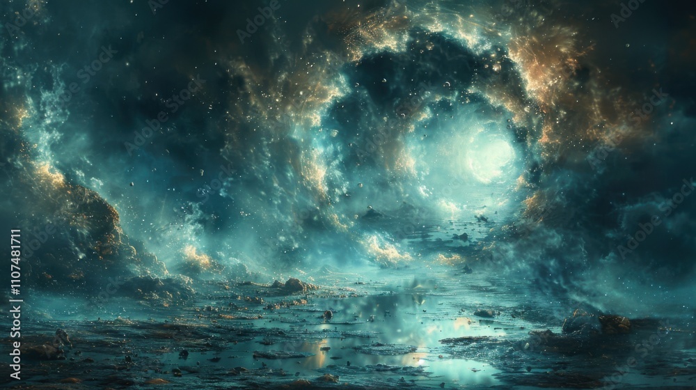 Fototapeta premium Large spiral shaped cloud formation in the sky