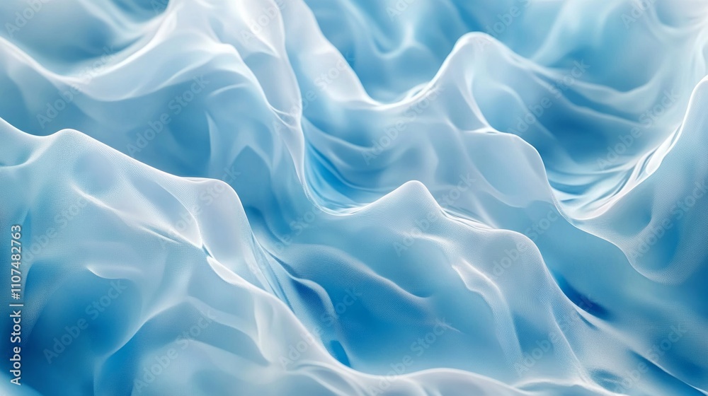 Fototapeta premium Abstract technology background featuring dynamic blue ice waves with flowing digital patterns and smooth textures, perfect for modern tech-themed designs, futuristic digital art, and high-tech visual