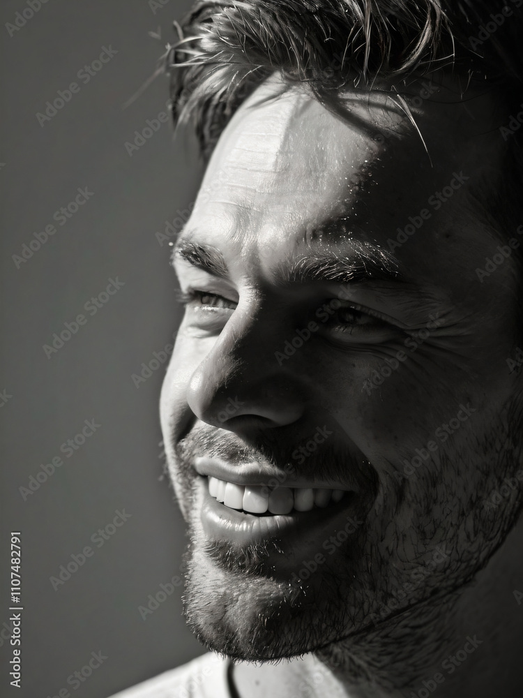 Obraz premium A monochrome, blurred portrait emphasizing light and texture.