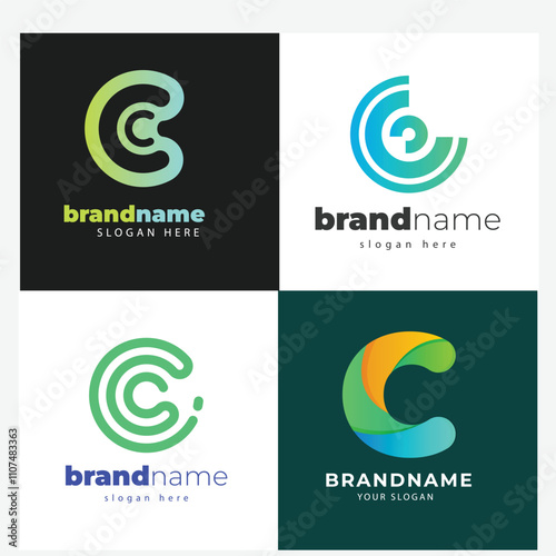 Letter alphabet logo N design Corporate business brand company abstract logo design collection