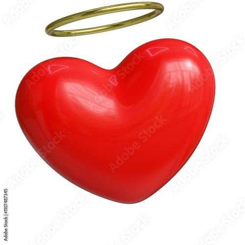 Heart 3d, isolated in transparent background 