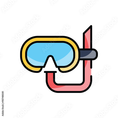 Snorkeling vector icon