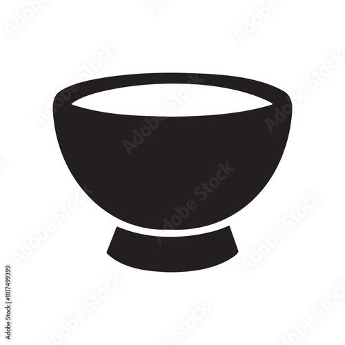 Vintage bowl silhouette vector illustration