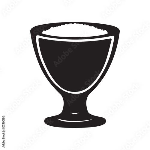 Cup style glass salt cellar silhouette vector illustration