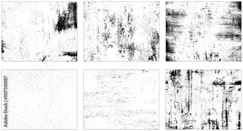 Age old ruined bumpy dirty fractured mortar grunge scratches wall vector. Distressed effect grunge textures set.