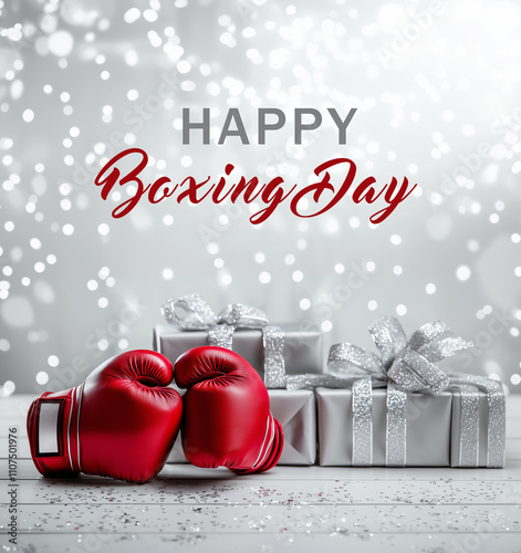 Boxing Gloves and Holiday Gifts for Boxing Day Celebrations photo