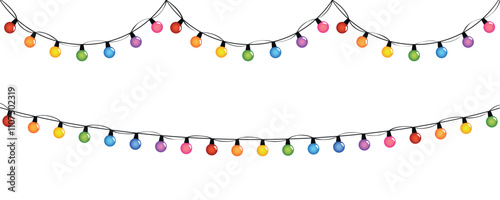 colorful fairy lights for christmas birthday and party isolated vector illustration