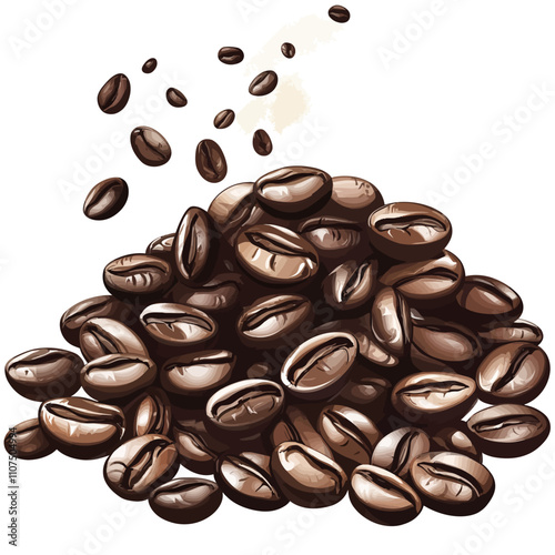 coffee beans on white 